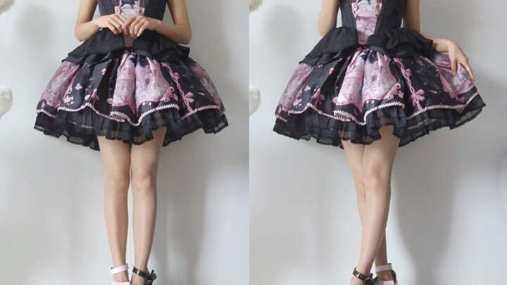 Nine: A short dog skirt to make you look taller → Loli skirt + fishnet tights + ultra-high loli shoe