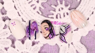 [Taro] Butterfly Ninja is so beautiful! Demon Slayer’s second hand-painted manicure - Insect Pillar 