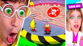 Enseño PRO TIPS de TORNEO a Laia Oli ❤️😎!! (Puede GANAR Corona 👑?) - Stumble Guys TEKENDO