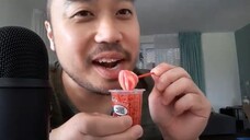 ASMR Strawberry Lollipop Splash 🍭 Mouth Sounds & Licking 🍭