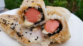 Chưa bao giờ ăn cơm lại ngon thế XÚC XÍCH CUỘN CƠM chiên giòn