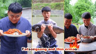 Can you guess how much this fish weighs? || songsong and ermao