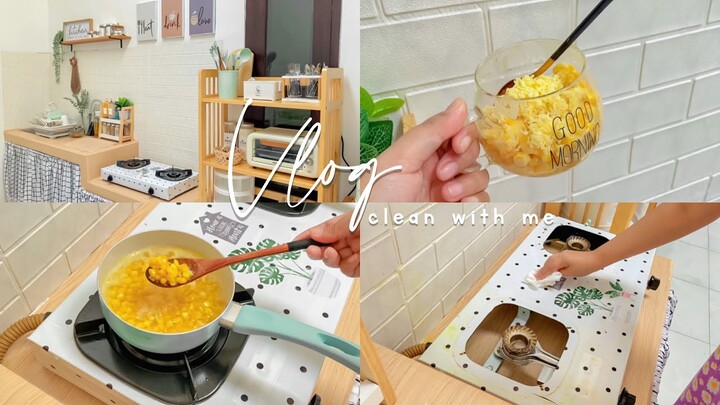 Vlog : clean with me, make creamy jasuke yummy 🥣