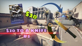 GETTING RICH WITH TRADE UPS #2 | $20 TO A KNIFE CSGO TRADE UPS