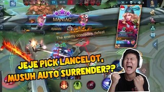 JEJE PICK LANCE AUTO MANIAC MUSUH LANGSUNG SURRENDER?! - Mobile Legends