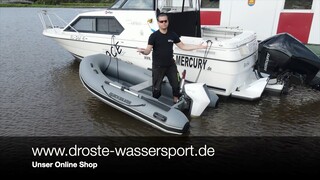 Droste Wassersport OHG / Mercury AVATOR 7.5 Elektro am Quicksilver 290 AluRib Festrumpfschlauchboot