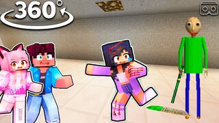 Aphmau saving friends from BALDIS BASICS in Minecraft 360°