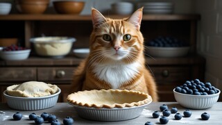 Mama Cat Makes Yummy Pie For Kitty~