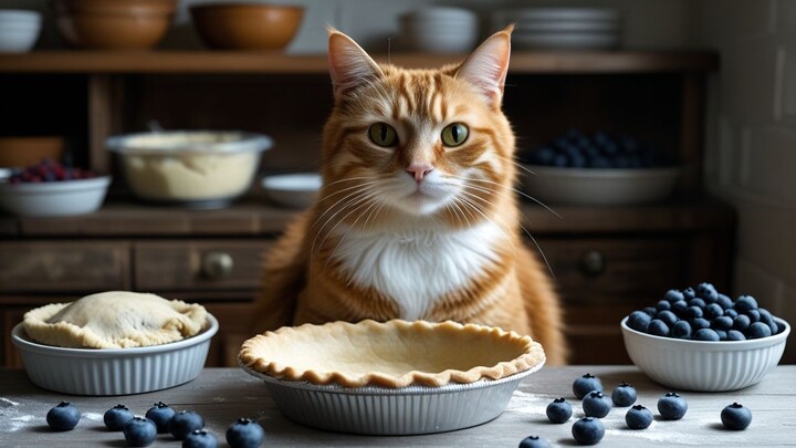 Mama Cat Makes Yummy Pie For Kitty~