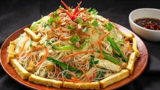 Bật mí bí quyết làm Bún Gạo Xào Chay gia truyền vừa ngon vừa đẹp | Perfect Rice Noodle Recipe