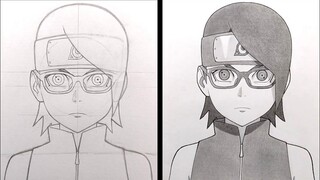 How to Draw SARADA Uchiha - Boruto