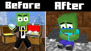 Monster School: Baby Zombie became Hero - Sad Story | Minecraft Animation