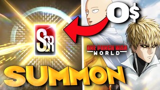 No waaay I just SUMMON this SSR!!!!! FREE GENOS IS SOOO BROKEN!! (One Punch Man World)