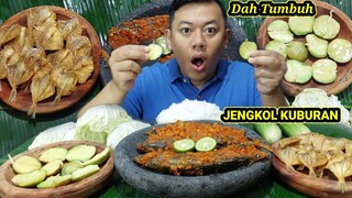 MUKBANG MAKAN JENGKOL TUA MENTAH,JENGKOL NYA DI KUBUR LEBIH ENAK. + IKAN ASIN TONGKOL BALADO PEDAS