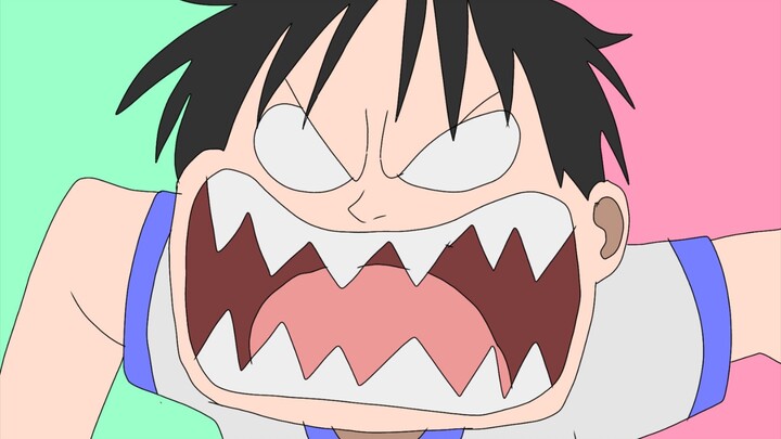 Menggambar Luffy kicik yg mayah mayah karena disepelekan shanks