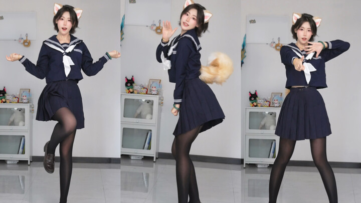 A schoolgirl cat confesses to you—what would you do? Dummy Romance fan-choreographed dance cover~