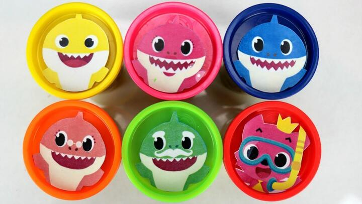 Learn Colors with BABY SHARK Playdoh Lids