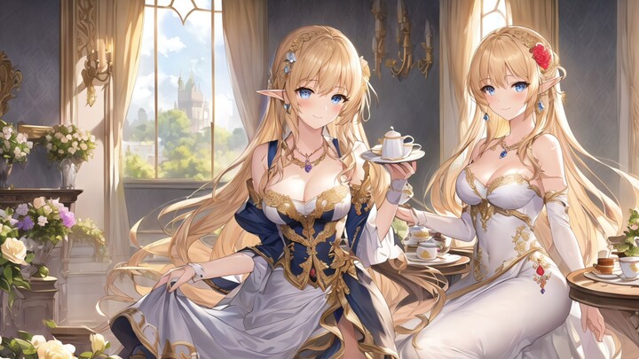 [AI Painting] Cynthia's Afternoon Tea - Elf Princess Episode 4