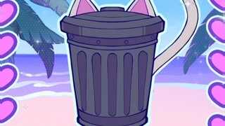 Sad cat dance, but trash can