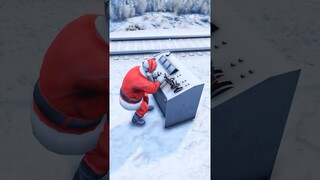 GTA V: SANTA CLAUSE SAVING SHIVA FROM THOMAS THE TRAIN #shorts