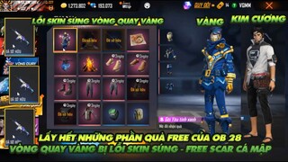 Free Fire| Free skin súng mới Scar cá mập - Vòng quay vàng OB28 bị lỗi skin súng