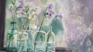 How to draw the softness of flowers and the transparency of glass