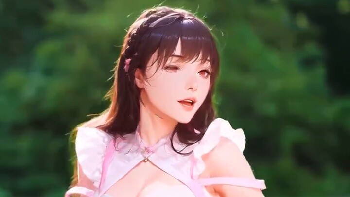 Animasi AI |. Setan kecil berwarna merah muda ~*~