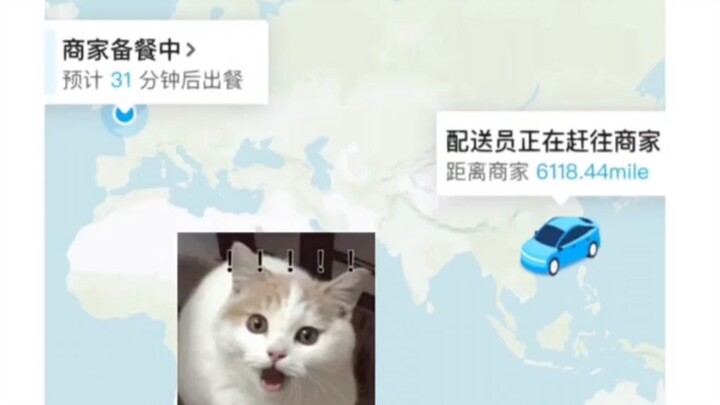 一位英国网友大半夜点外卖，结果配送员显示在中国....