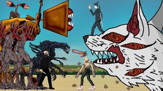 Chainsaw Man, Aki FOX DEVIL ‘Kon’ vs Megahorn, Siren Head, Demogorgon, Alien, Demon,チェンソーマン [dc2]