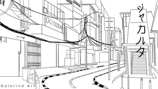 Drawing One of Place in Jakarta Into Anime Background | Part 1