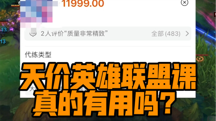 12000的天价英雄联盟课？俱乐部签约导师竟然是这种水平…？