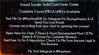 David Snyder Solid Gold Inner Game Course download
