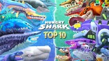 TOP 10 STRONGEST SHARKS in HUNGRY SHARK SERIES | Hungry Shark Evolution vs Hungry Shark World