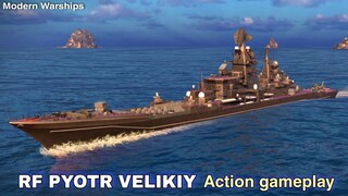 Modern Warships: RF PYOTR VELEKIY in Action gameplay. online match.
