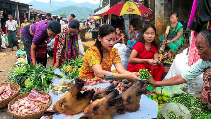 Unique Mountain Village Market Along the Sangu River! Exploring Marma Tribal Culture & Exotic Foods