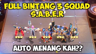 FULL BINTANG 3 SQUAD S.A.B.E.R MAGIC CHESS MOBILE LEGENDS