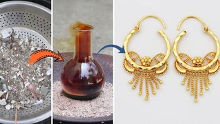 Penyulingan emas dari debu dan membuat anting-anting seharga $775 adalah cara yang tak terkalahkan u