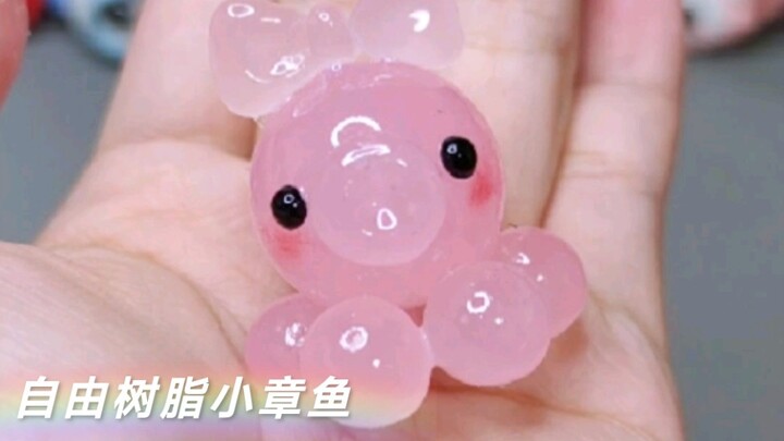 浅浅的尝试下自由树脂，今天就捏个粉色小章鱼吧