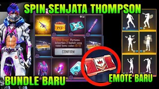 FREE FIRE!! BOCORAN SKIN THOMPSON THRAS METALIC, EMOTE GRATIS, DIAMOND ROYALE, TOP UP BONUS