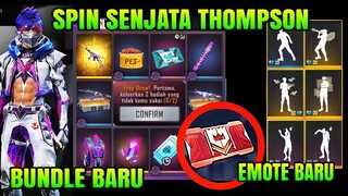 FREE FIRE!! BOCORAN SKIN THOMPSON THRAS METALIC, EMOTE GRATIS, DIAMOND ROYALE, TOP UP BONUS