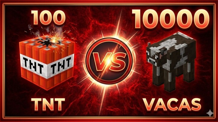 minecraft 100 TNT VS 10000 VACA