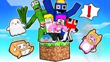 LANKYBOX Has 10 FRIENDS On ONE BLOCK In MINECRAFT! (RAINBOW FRIENDS, SONIC & MORE!)
