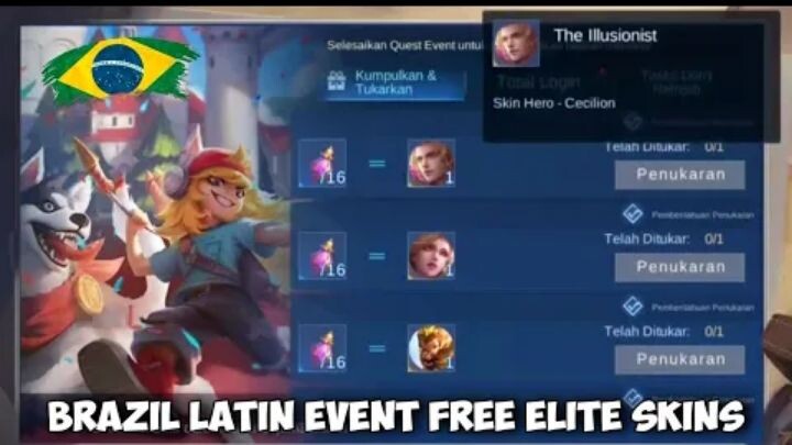 HOW TO ACCESS NEW BRAZIL  LATIN EVENT CLAIM FREE ELITE  SKIN USING VPN MOBILE LEGENDS