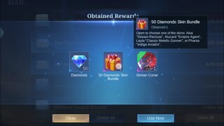 FREE DIAMONDS & FREE SKIN BUNDLE SMALL GIFT FROM MOONTON - MLBB