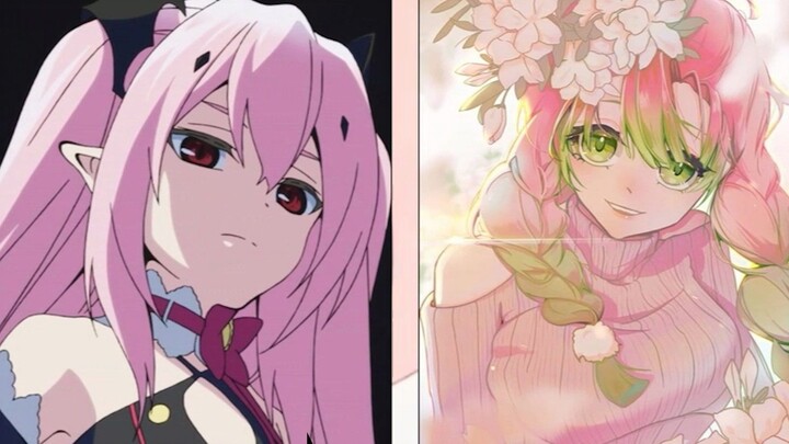 Inventaris karakter anime pink (Hupu) sedikit abstrak