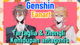 [Genshin, Fanart] Tartaglia & Zhongli Kehidupan antagonis