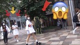 BUSHMAN PRANK JAPAN! really cute japanese girl get scared an her friend left her baby? 😂