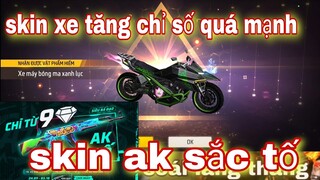 Free fire| review vòng quay ak sắc tố skin siêu xe có chỉ số tăng sát thương