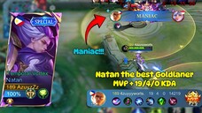 Natan TOP 1 Goldlaner MVP + MANIAC 19/4/0 KDA | The Best Gameplay Natan Terbaru 🔥