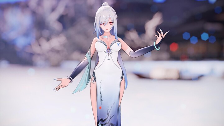 The cheongsam and the mirror style really go well together